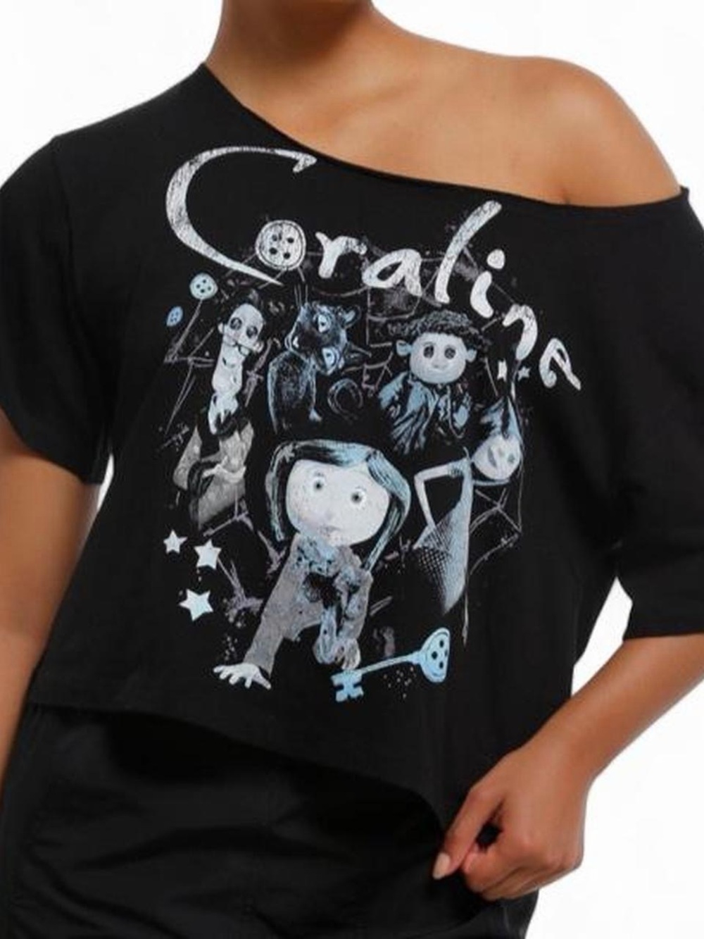 Black Coraline Graphic T-Shirt